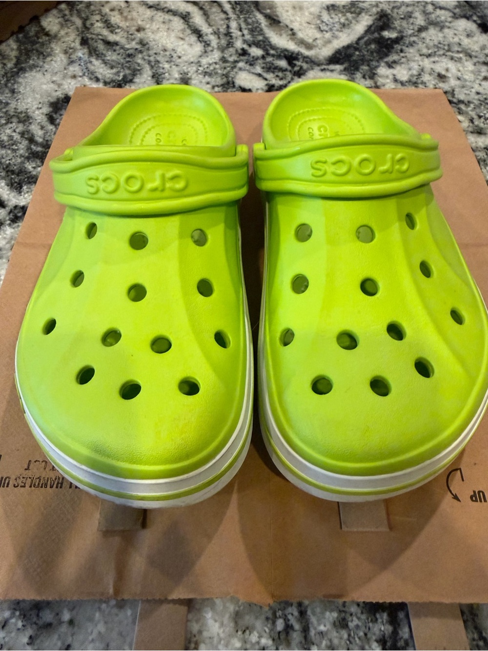 Crocs Bayaband lime punch and white Adult size M7/W9 *rare color*